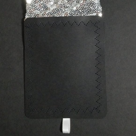 Men's Sequin Pre-Folded Pocket Square Insert - Silver - Picture 5 of 6